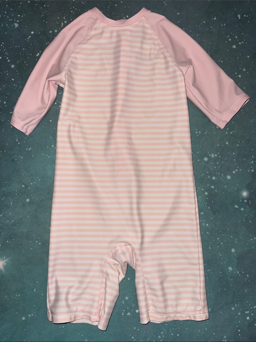 H&M Pink & White Striped One-Piece swimsuit size 3 4